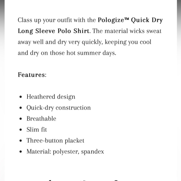 Pologize Quick Dry Long Sleeve Polo - Picture 2 of 10